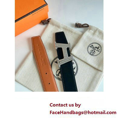 Hermes H Take Off belt buckle  &  Reversible leather strap 32 mm 08 2023